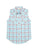 Ely and Walker Womens Western Plaid Aqua Cotton Blend S/L Shirt