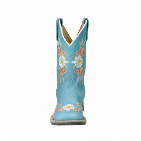 Smoky Mountain Boots Girls Desert Flowers Turquoise Leather Cowboy Boots