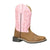 Smoky Mountain Boots Girls Addison Vintage Brown/Pink Leather Cowboy Boots 12 R