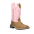 Smoky Mountain Boots Girls Addison Vintage Brown/Pink Leather Cowboy Boots 1.5 R