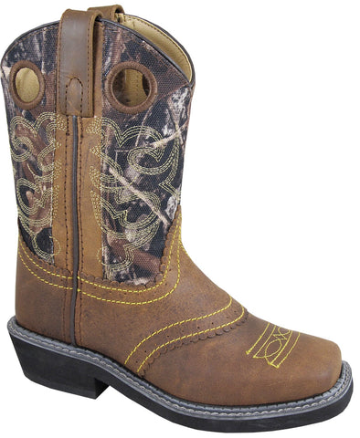 Smoky Mountain Boots Youth Boys Pawnee Brown/Camo Leather Square Toe 4.5 D