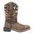 Smoky Mountain Boots Kids Girls Safari Brown Distress/Tiger Leather Cowboy Boots