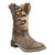 Smoky Mountain Boots Kids Girls Safari Brown Distress/Tiger Leather Cowboy Boots