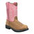 Smoky Mountain Boots Kids Girls Buffalo Vintage Brown/Pink Leather Cowboy Boots