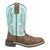 Smoky Mountain Boots Kids Boys Rustic Rider Brown/Turquoise Leather Cowboy Boots