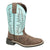 Smoky Mountain Boots Youth Boy Rustic Rider Brown/Turquoise Leather Cowboy Boots