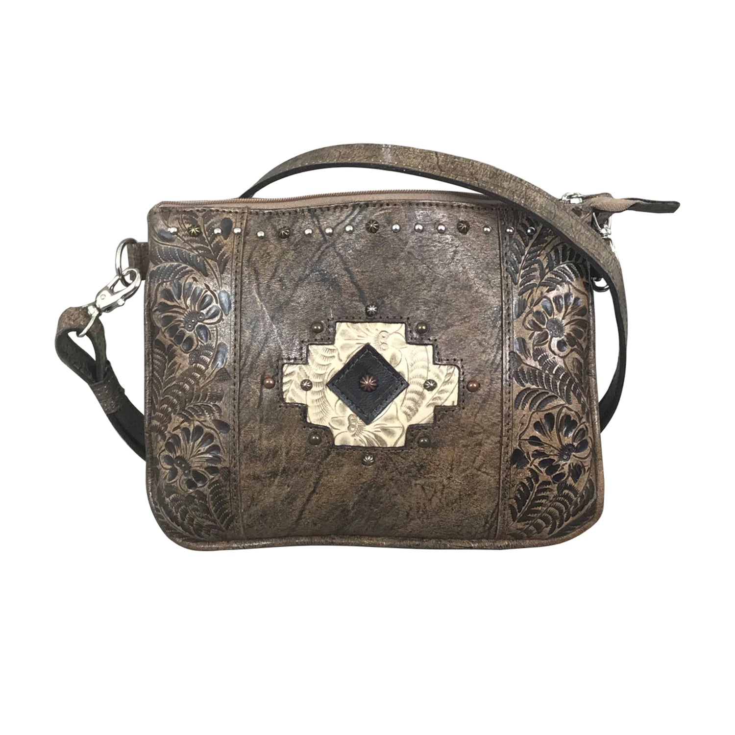 [LOW CLASSIC] / ☆25SS PIGMENT WASHED CROSS POCKET BAG/BROWN Half-Moon Leather Crossbody Bag - Vintage Brown – Zee Bee