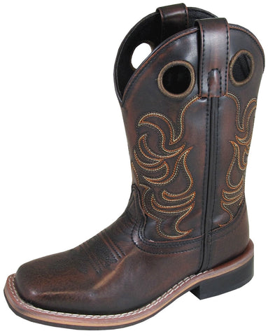 Smoky Mountain Youth Boys Landry Chocolate Leather Cowboy Boots 7 D