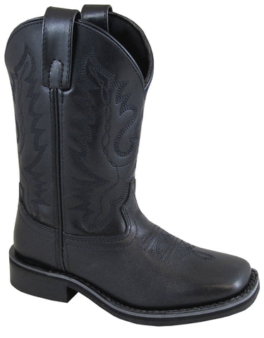 Smoky Mountain Childrens Boys Outlaw Black Leather Cowboy Boots 1.5 D