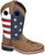 Smoky Mountain Youth Boys Stars And Stripes Brown Leather Cowboy Boots 5.5 D
