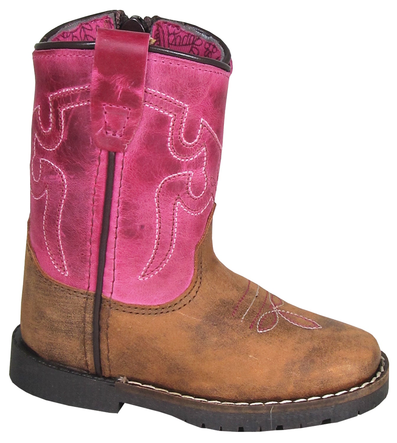 Smoky Mountain Toddler Girls Tracie Brown/Pink Leather Cowboy