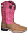 Smoky Mountain Youth Girls Tracie Brown/Pink Leather Cowboy Boots