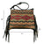 American West Womens Woven Tapestry Zip Top Multi-Color Leather Handbag Bag