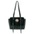 American West Womens Cow Town Secret Black Hair-On Leather Handbag Bag