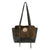American West Womens Cow Town Secret Brindle Hair-On Leather Shoulder Tote Bag