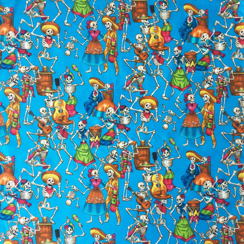 Rockmount Unisex Day of the Dead Turquoise Multi 100% Cotton Bandana