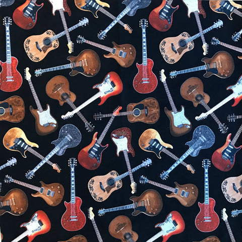 Rockmount Unisex Electric Guitars Black Multi 100% Cotton Bandana