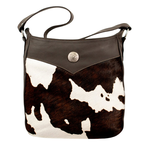American West Womens Cowtown Pony Hair-On Leather Handbag Bag