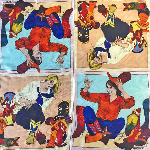 Rockmount Womens Soul Searching Limited Edition Multi-Color 100% Silk Scarf