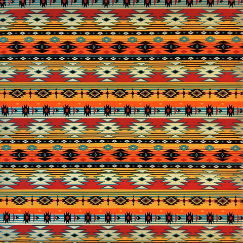 Rockmount Unisex Native Western Print Orange/Turquoise 100% Cotton Bandana