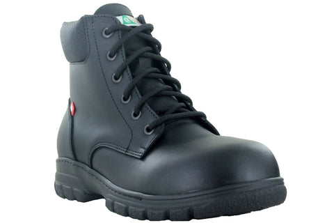 Mellow Walk Womens Maddy EH PR Black Leather Metal-Free Work Boots