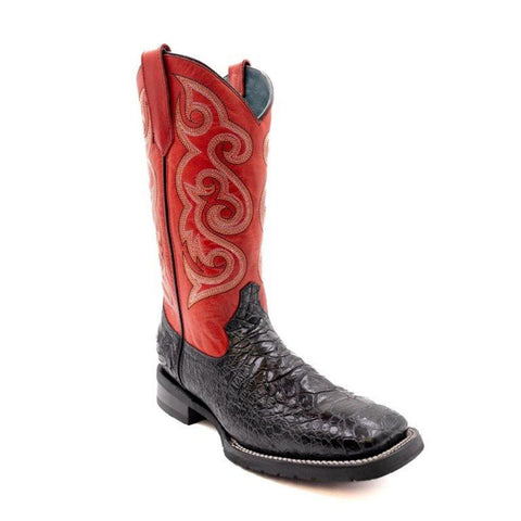 Ferrini Mens Kai S-Toe Black Leather Turtle Cowboy Boots