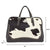 American West Womens Cowtown Zip Chocolate/Pony Hair-On Leather Briefcase Bag