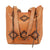 American West Womens Tribal Weave Golden Tan Leather Handbag Bag