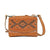 American West Womens Tribal Weave Golden Tan Leather Crossbody Bag