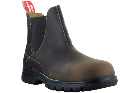 Mellow Walk Womens Maddy EH PR Brown Leather Metal-Free Work Boots