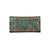 American West Womens Tribal Weave Distressed Charcoal Leather Trifold Wallet