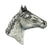 Rockmount Unisex Silver Horsehead Western Silver Metal Bolo Tie