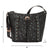 American West Womens Hill Country Black Leather Handbag Bag