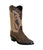 Sage Mens 12in Two-Tone Cutout Brown/Tan Cowhide Cowboy Boots