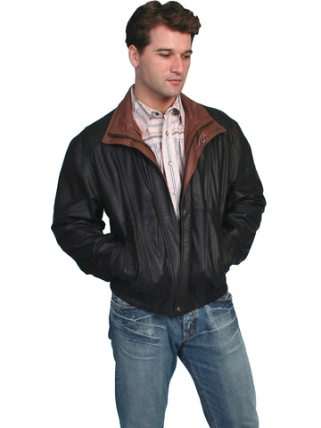 Scully Leather Mens Bomber Motorcycle Featherlite Jacket Black L