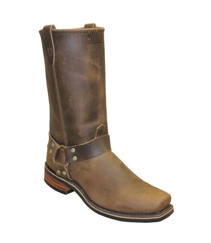 Sage Mens 12in Harness Snoot Toe Brown Cowhide Cowboy Boots 13 D