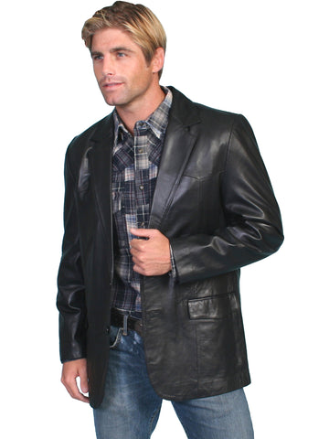 Scully Leather Mens Western Lambskin Blazer Black 48L