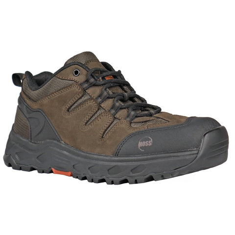 Hoss Boots Mens Eric Lo Brown Leather/Nylon Full-Grain Work Shoes