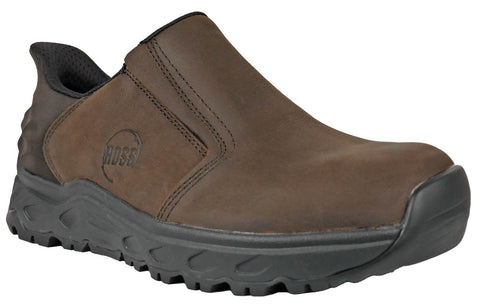 Hoss Boots Mens McKee Slip On Soft Toe Brown Leather Work Shoes 10 6E
