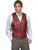 Scully Leather Mens Black Lamb Lambskin Button Front Vest Cherry