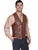Scully Leather Mens Western Lambskin Button Front Vest Chocolate 46