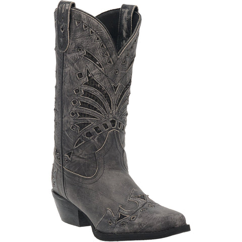 Laredo Womens Stevie Cowboy Boots Leather Black 7.5 M