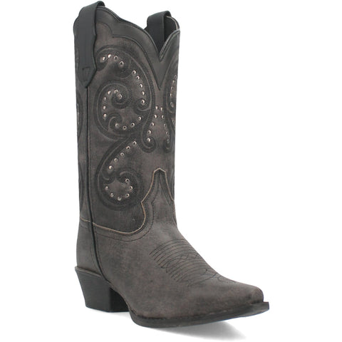 Laredo Womens Kimber Grey Leather Cowboy Boots