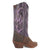 Laredo Womens Larissa Dark Brown/Purple Leather Cowboy Boots