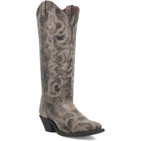 Laredo Womens Twyla Black Leather Cowboy Boots
