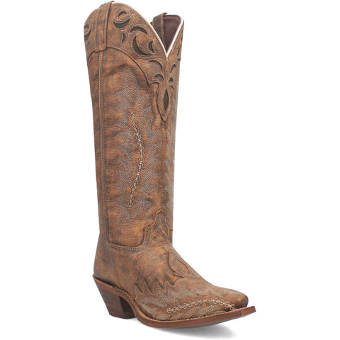 Laredo Womens Paige Brown Leather Cowboy Boots