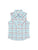 Ely and Walker Kids Girls Western Plaid Aqua Cotton Blend S/L Shirt