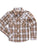 Ely and Walker Kids Girls Floral Embroidery Plaid Khaki Poly/Cotton L/S Shirt