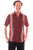 Scully Mens Traveler Contrast Burgundy 100% Cotton S/S Shirt