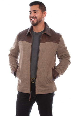 Scully Mens Casual Leather Brown Cotton Blend Cotton Jacket